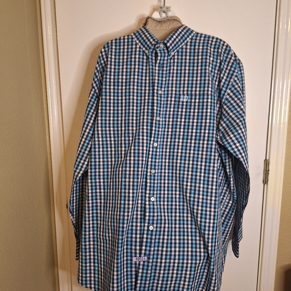 Panhandle Select Men's Blue Checkered Long Sleeve Shirt . Size XXL